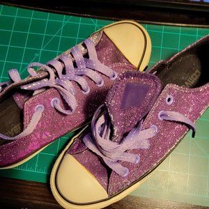 Converse All Star Specialty Purple Glitter shoes size 8